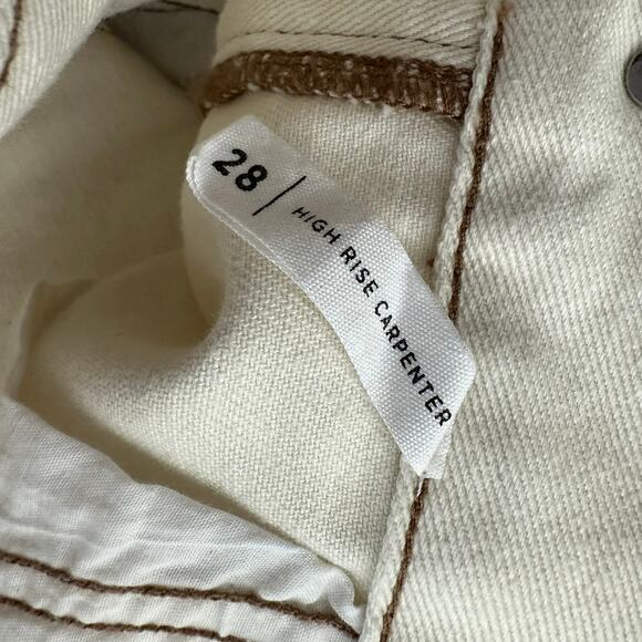 Pacsun Women High Rise Carpenter Jeans Size 28 Embroidered Hippie Retro Festival - Picture 4 of 9